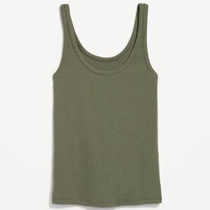 (NEW) Old Navy First-Layer Ribbed Scoop-Neck Tank Top (S - ALPINE TUNDRA)